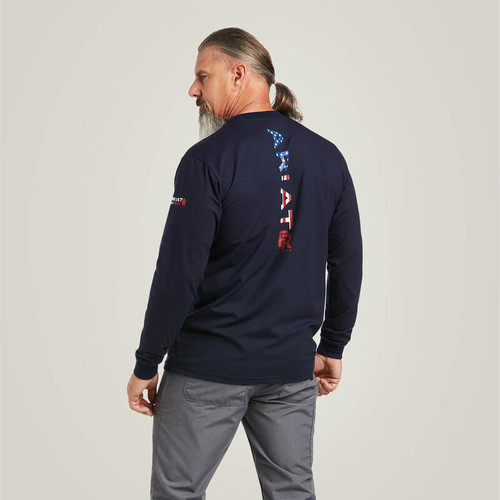 Ariat FR Stretch Logo T-Shirt( Navy/USA)