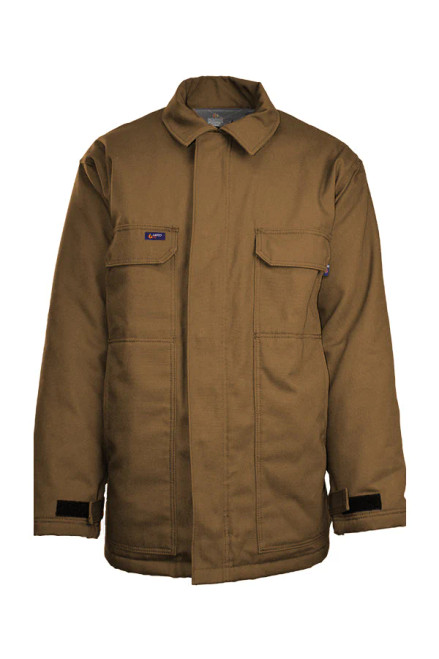 LAPCO FR insulated flame resistant chore coats are made to keep you warm and dry in the most inclement cold-weather conditions. Quality construction, FR compliance features, and the new Windshield laminate duck outer shell envelop you in warmth and safety.