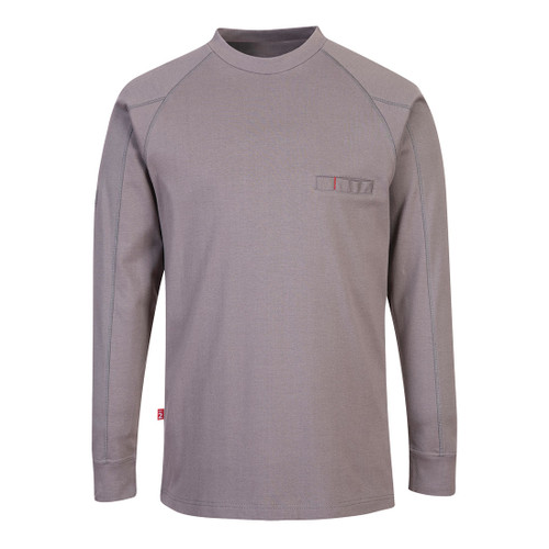 In addition to providing anti-static protection, the breathable fabric in this NFPA2112 compliant crew neck will keep you cool and comfortable all day long. The rib cuffs keep long sleeves in place and the concealed sleeve and chest pocket with pencil stall, provide ample and safe storage.