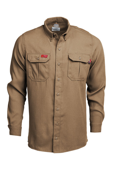 Lapco FR Modern Uniform Shirts | 5oz. Tecasafe® One Khaki Lapco FR Modern Uniform Shirts | 5oz. Tecasafe® One Khaki