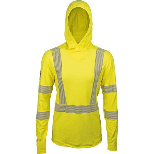 DragonWear Women's Pro Dry® Tech Long Sleeve Hi-Vis Yellow FR Shirt w/ Hood