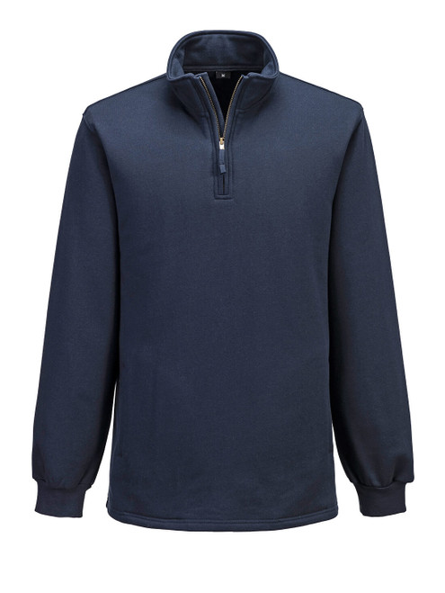Portwest Bizflame Knit 1/4 Zipper FR Sweatshirt Navy