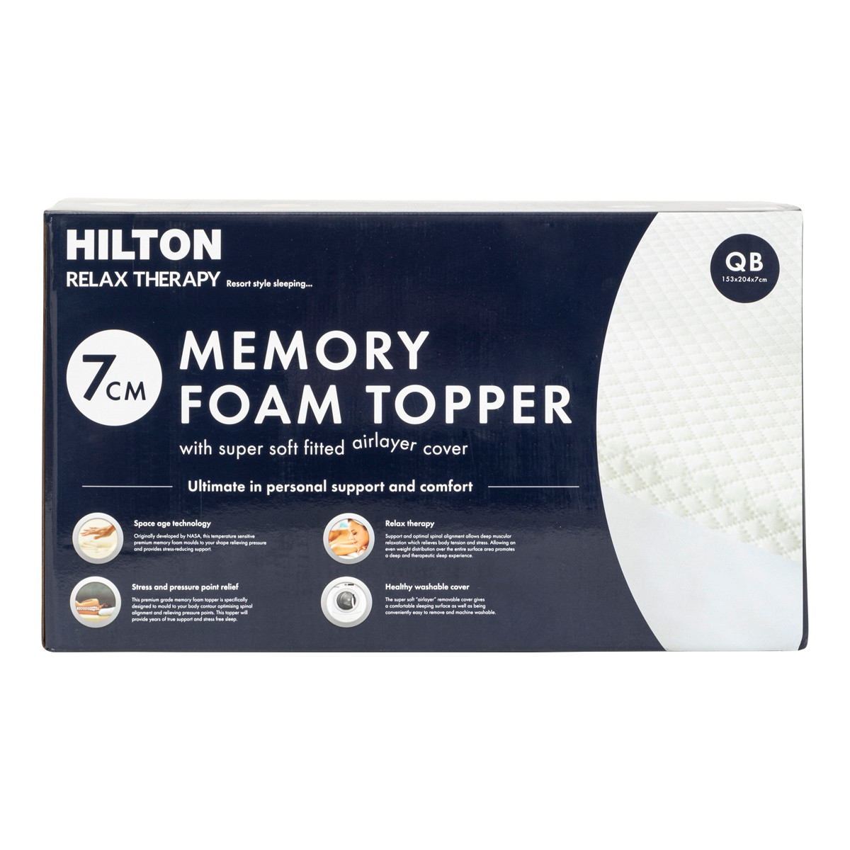 Relax Therapy 7cm Memory Foam Mattress Topper
