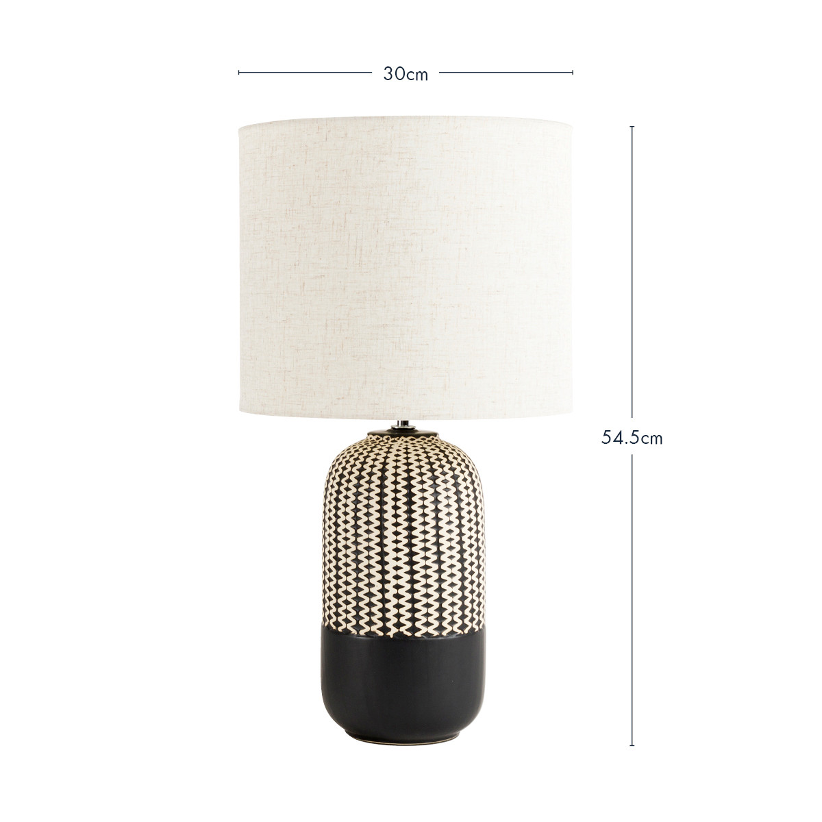 River Black/Natural 54cm Table Lamp - Pillow Talk
