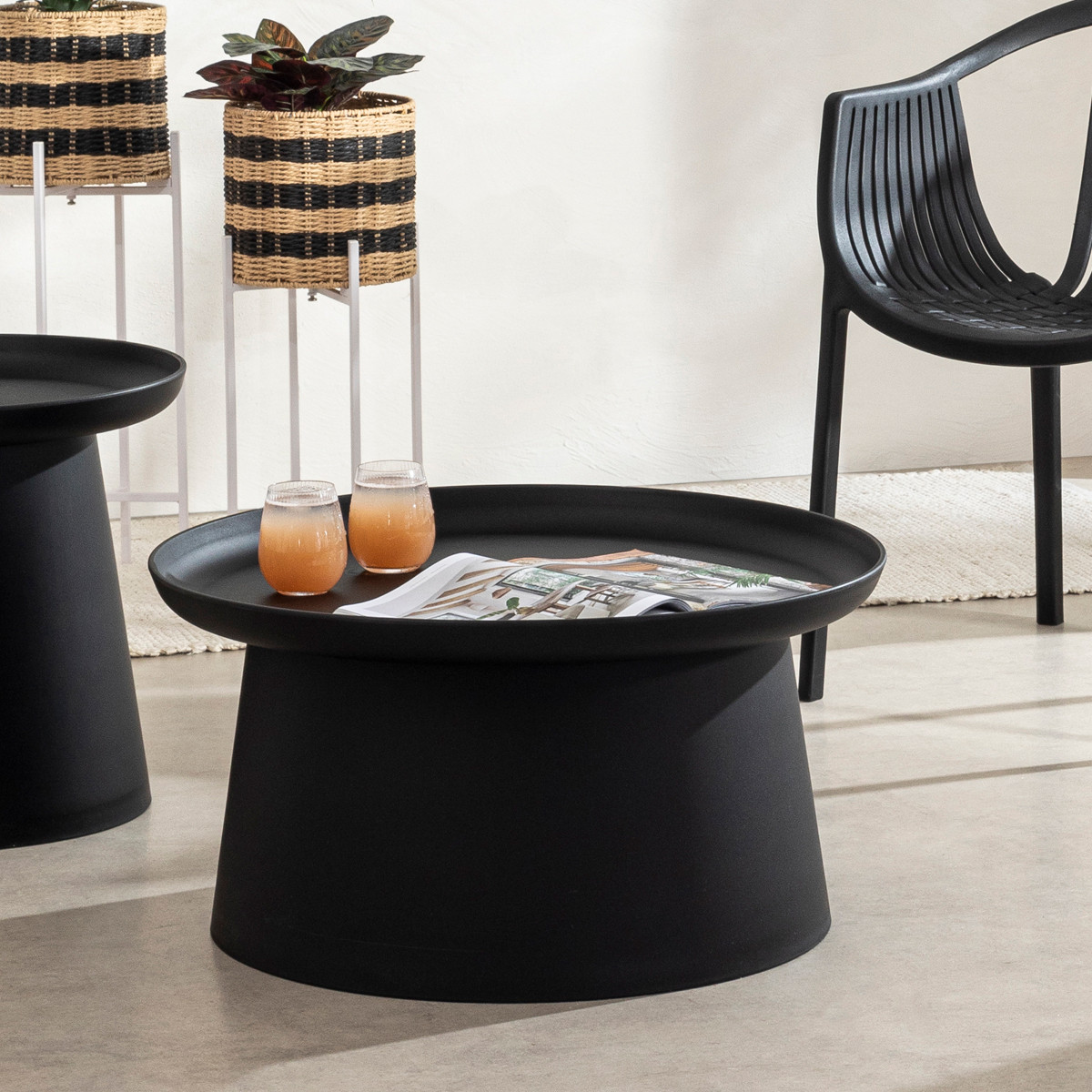 Airlie Black Outdoor Coffee Table Pillow Talk