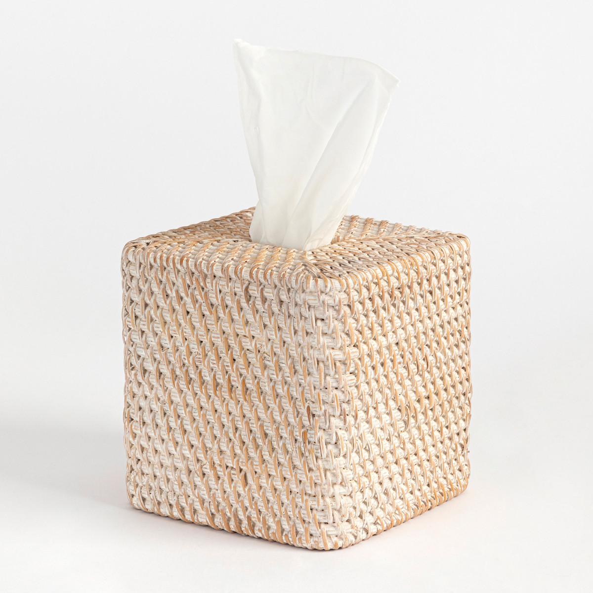 Rattan White Wash Tissue Box Cover Range - Pillow Talk