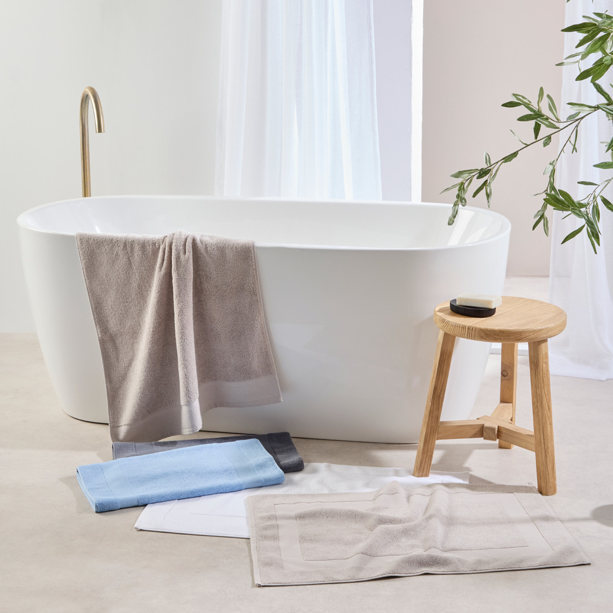 Lotus Towelling Bath Mat [HABALOTUS20BT] Pillow Talk