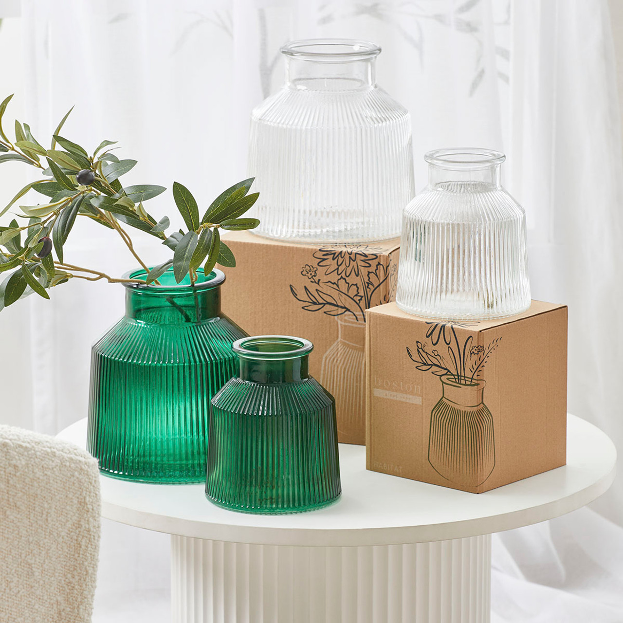 Buy Habitat Glass vase - Clear, Vases