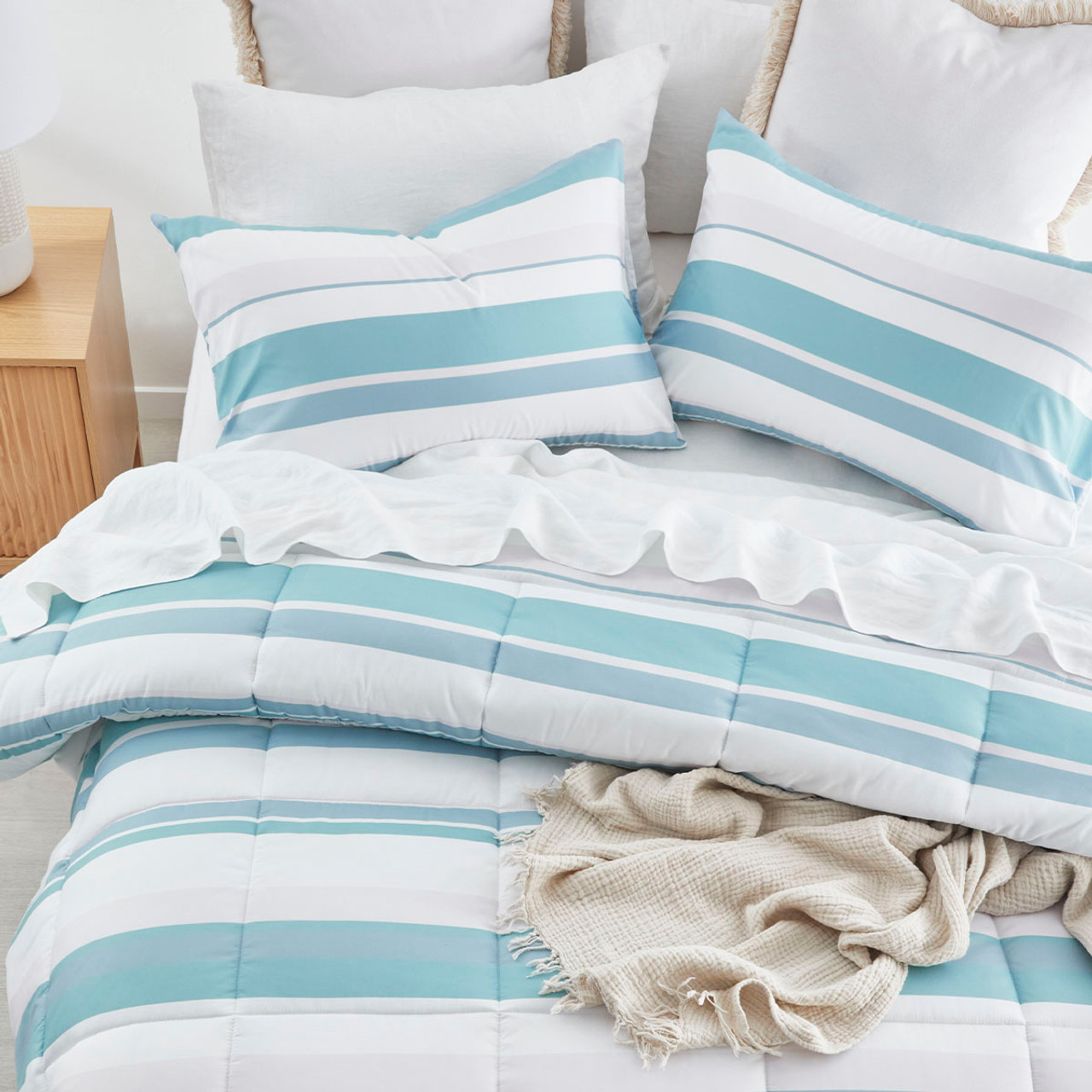 Sea Stripe Reversible Comforter Set
