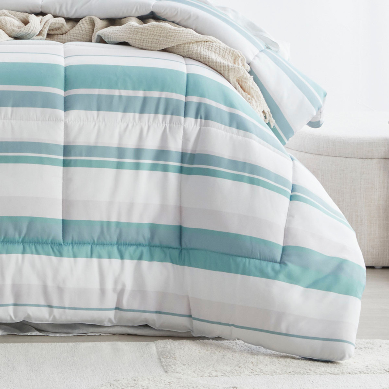 Sea Stripe Reversible Comforter Set [ESSBSEASCS23] - Pillow Talk