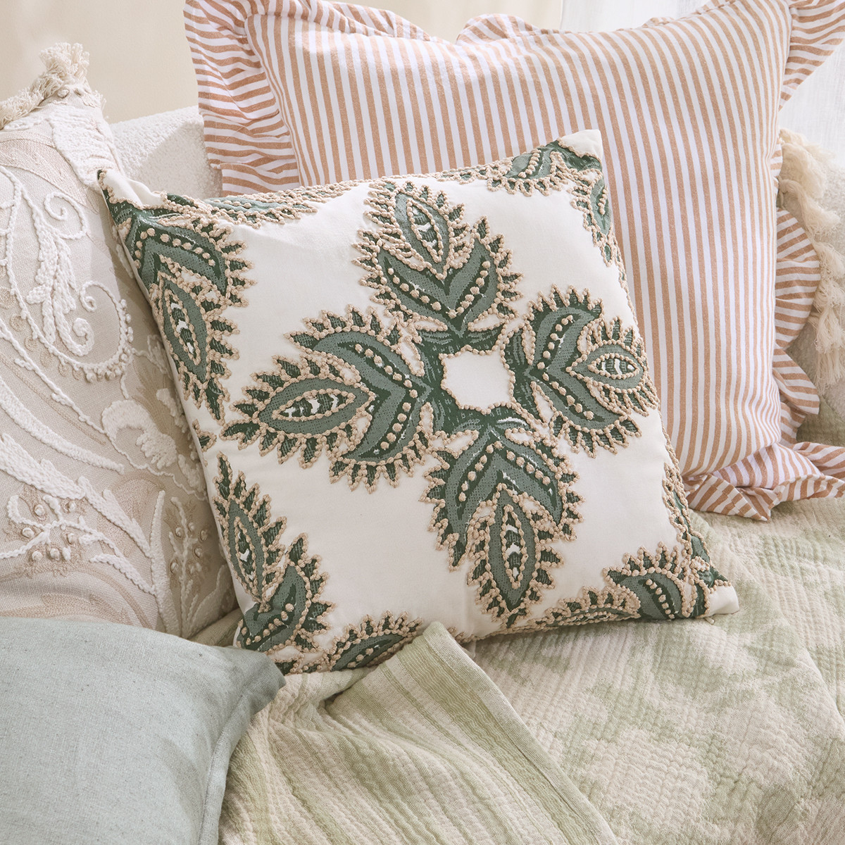 Skylar Embroidered Cushion - Pillow Talk