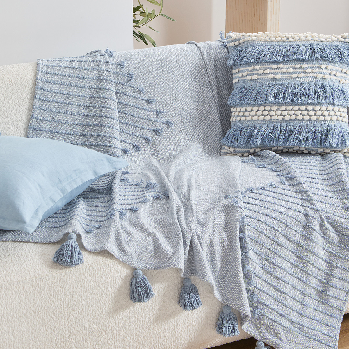 Akela Tufted Cotton Blend Throw Pillow Talk