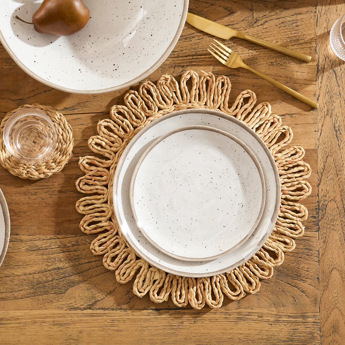 Dapple White Bamboo Melamine Outdoor Dinnerware Pillow Talk