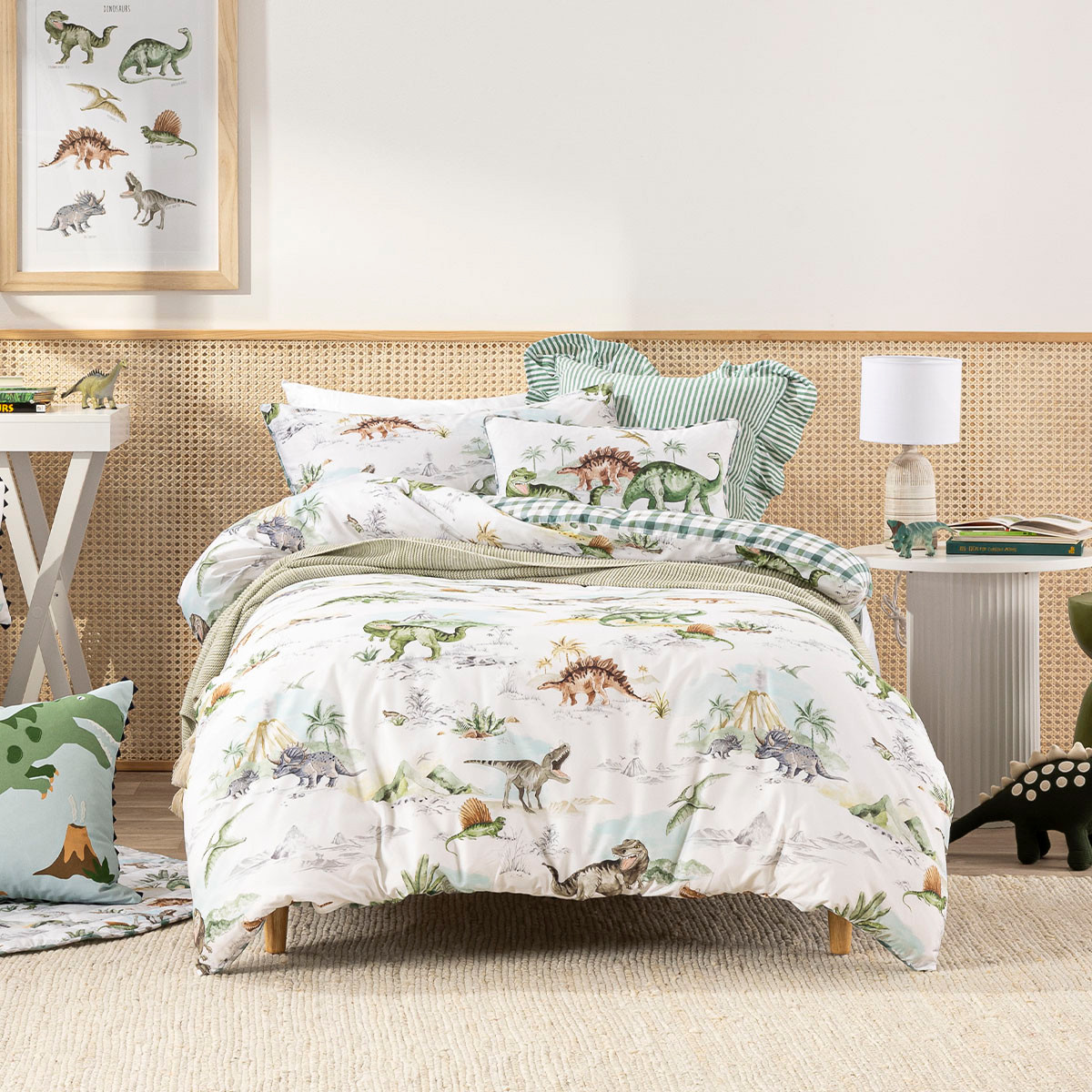 Quilt Cover Set Dinosaur Quilt Queen Pillow Queen Size Dinosaur