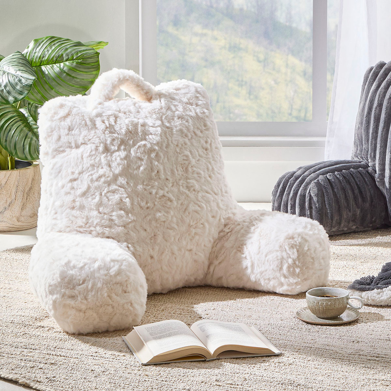 Montana Faux Fur Bed Rest Reading Pillow Pillow Talk