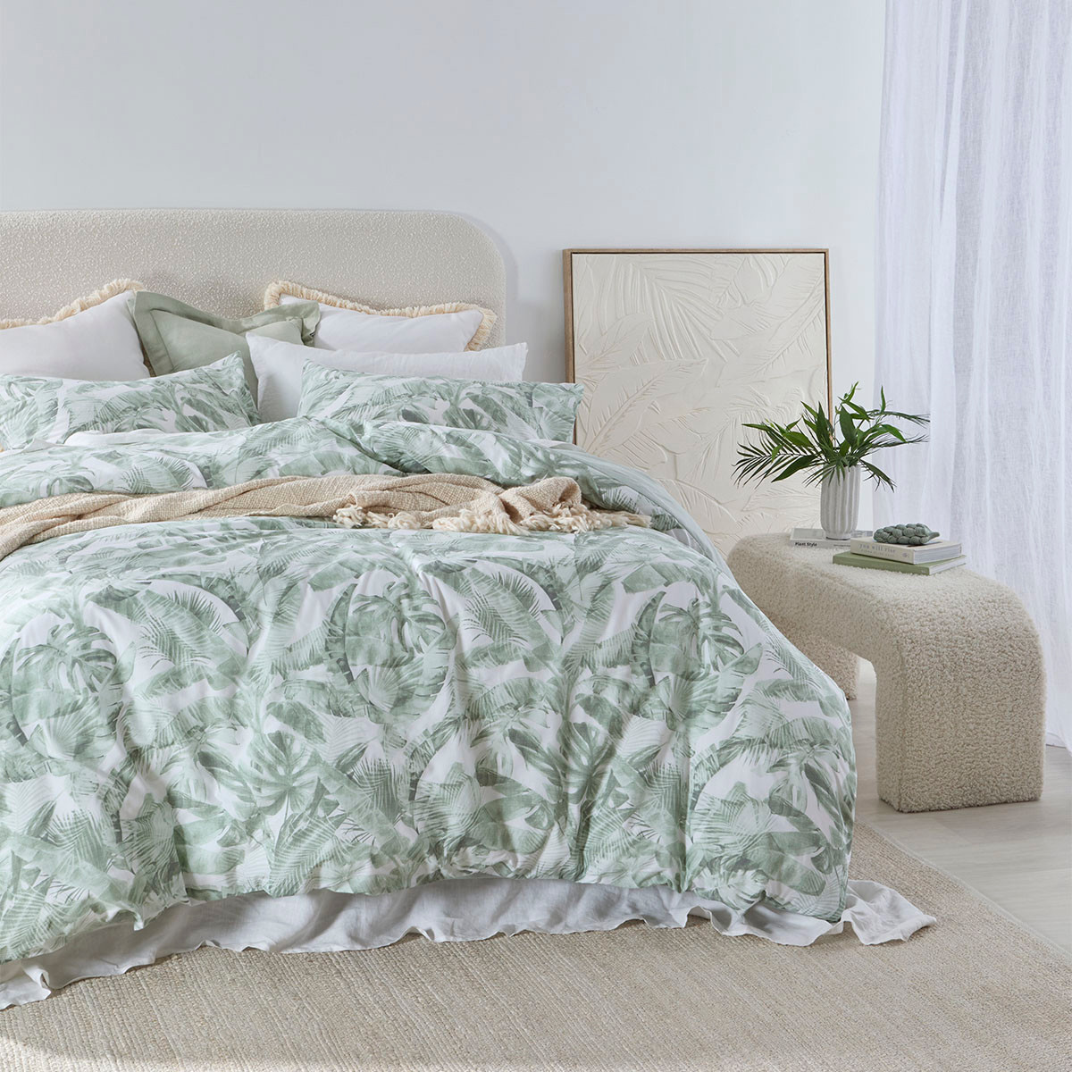 Vallie Palm Quilt Cover Set Pillow Talk