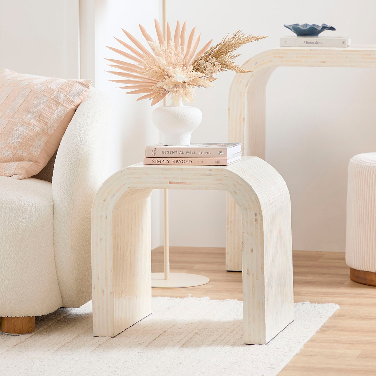 Neri U Shaped Side Table Pillow Talk