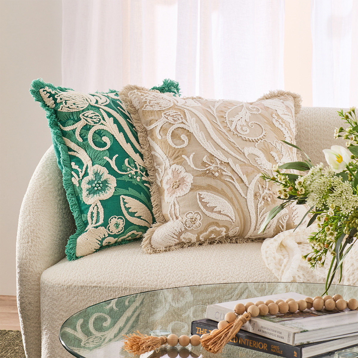 Sanzo Embroidered Cushion Pillow Talk