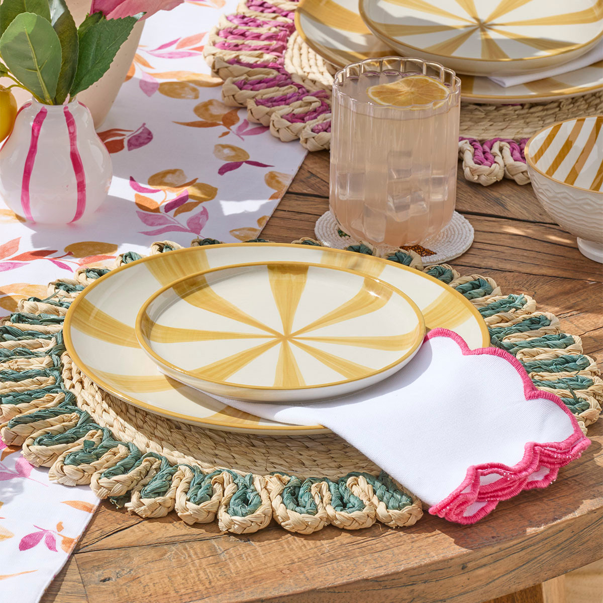 Pillow Talk Outdoor Bamboo Plates Sonny Porcelain Dinnerware