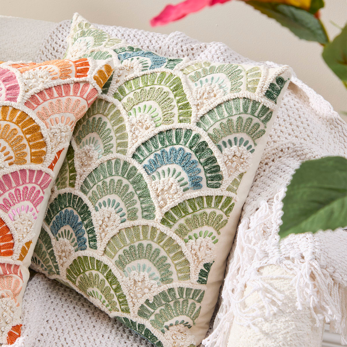 LARGE SQUARE CUSHION SHADES OF RIO