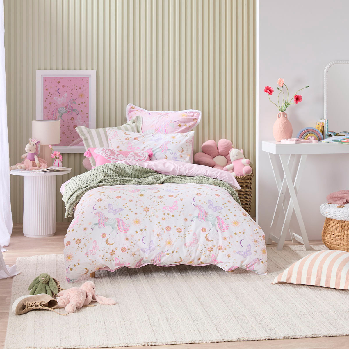 Celestial Unicorn Quilt Cover Set Pillow Talk - Main Image