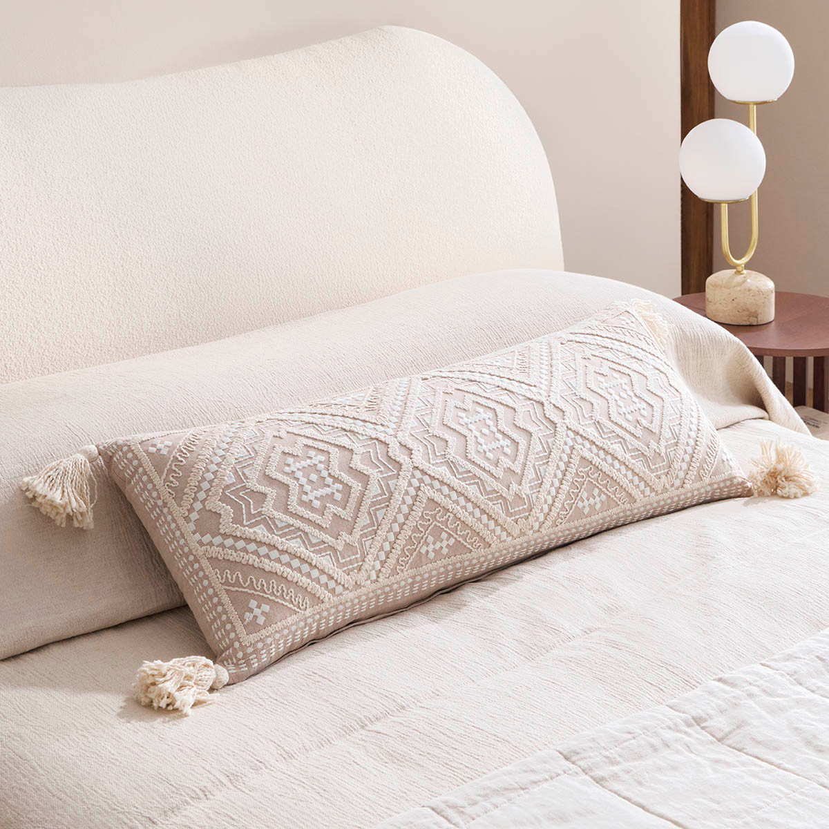 Sienna Embroidered Extra Large Oblong Cushion - Pillow Talk