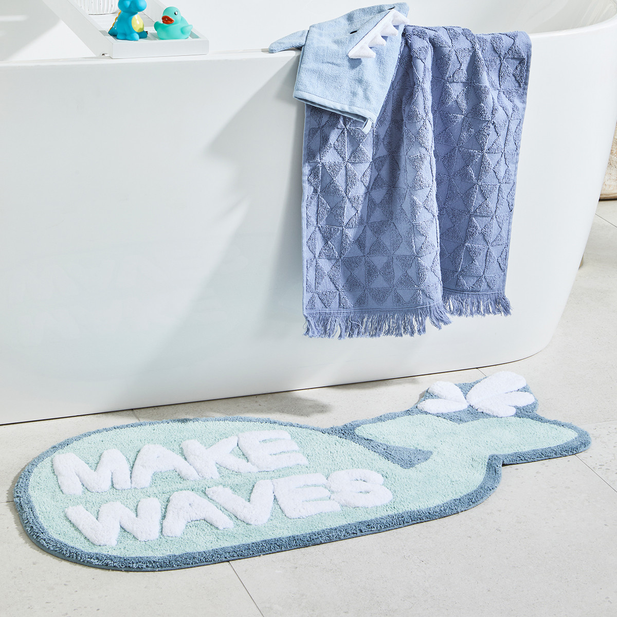Make Waves Whale Bath Mat Pillow Talk