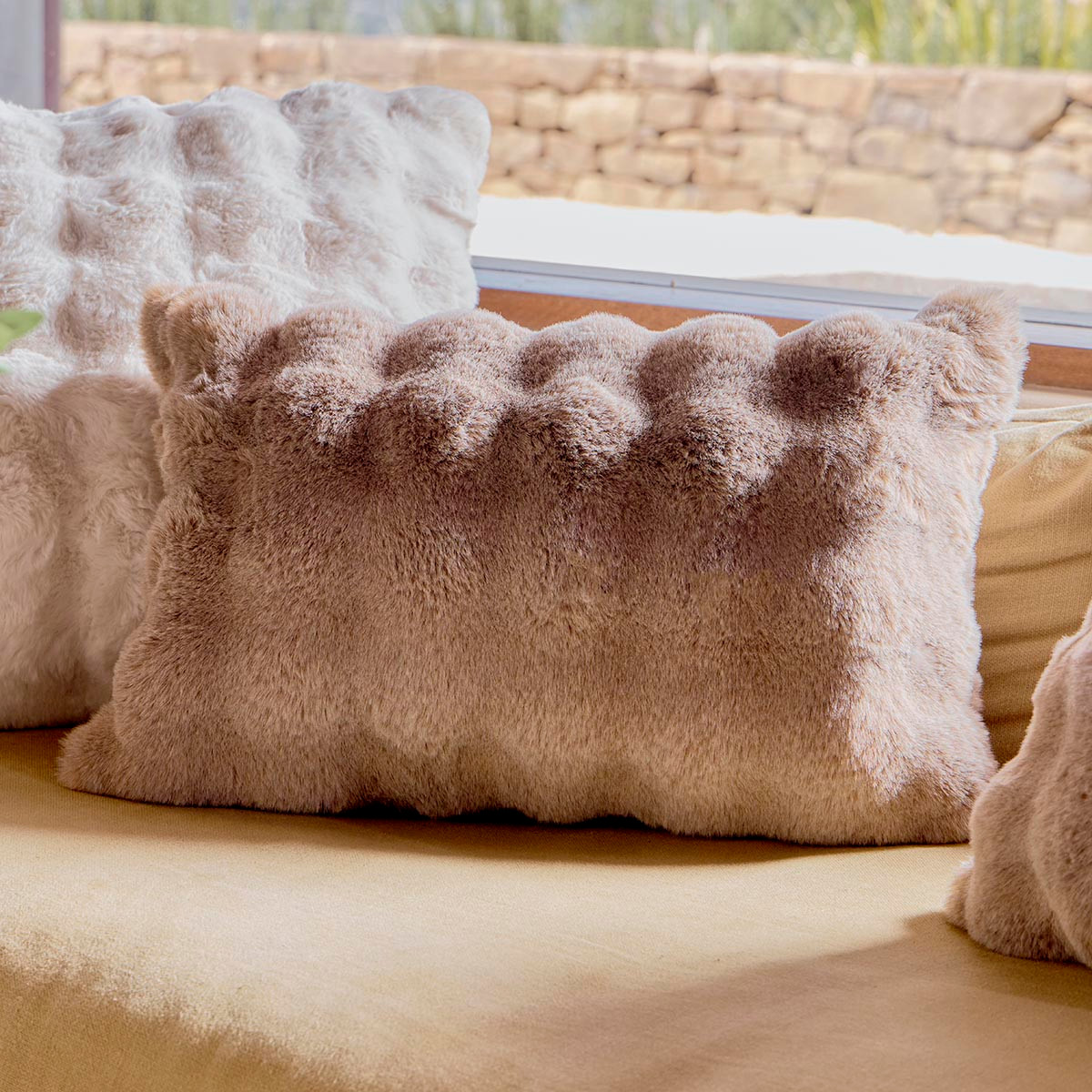 Prague Faux Fur Oblong Cushion - Pillow Talk