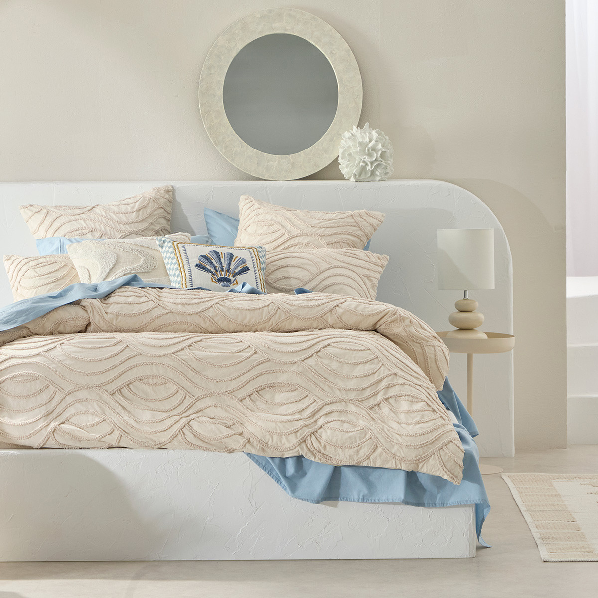 Mayana Waves Tufted Quilt Cover Set Pillow Talk - Main Image