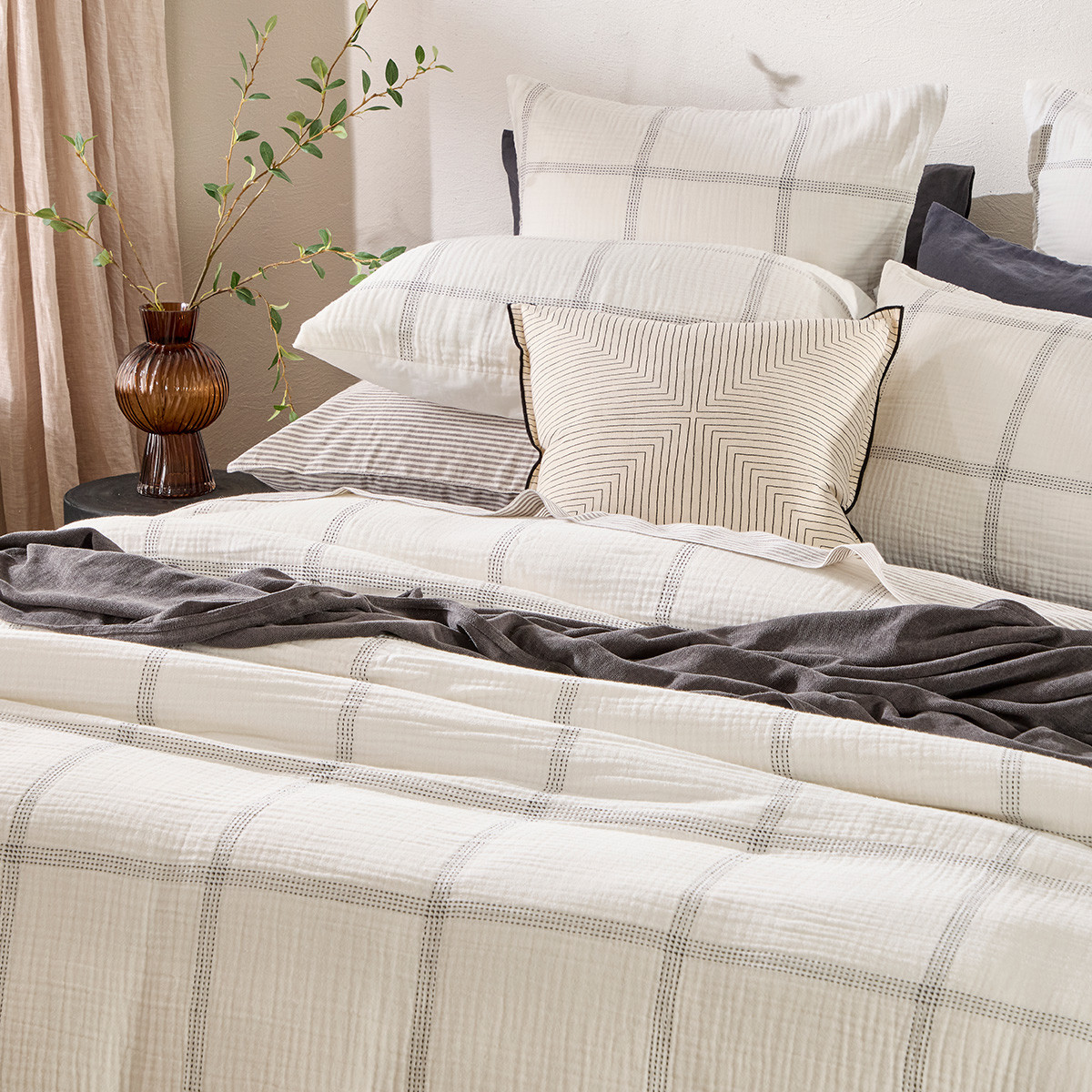 Morgan Check Quilt Cover Set Pillow Talk