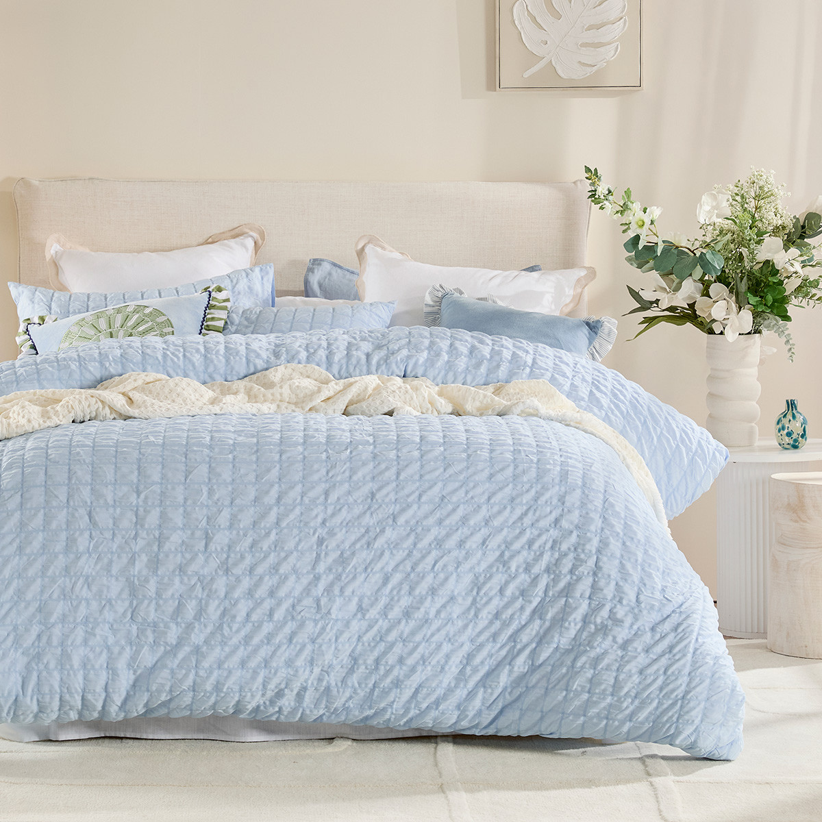 Talulah Blue Quilt Cover Set Pillow Talk - Main Image