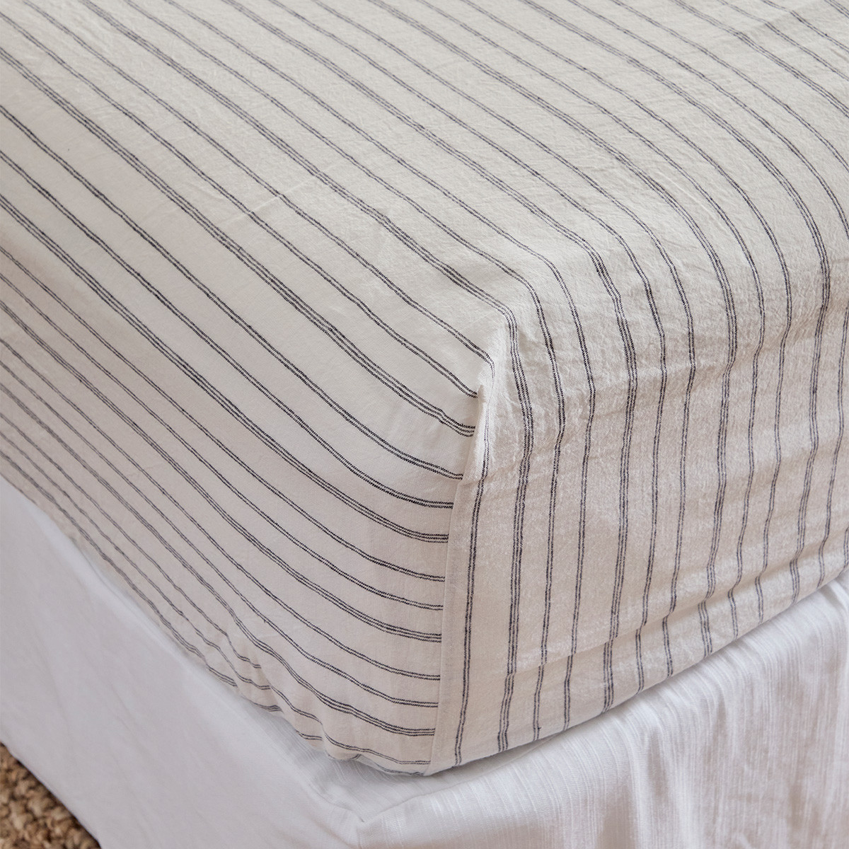 Linen Stripe Flat top Sheet