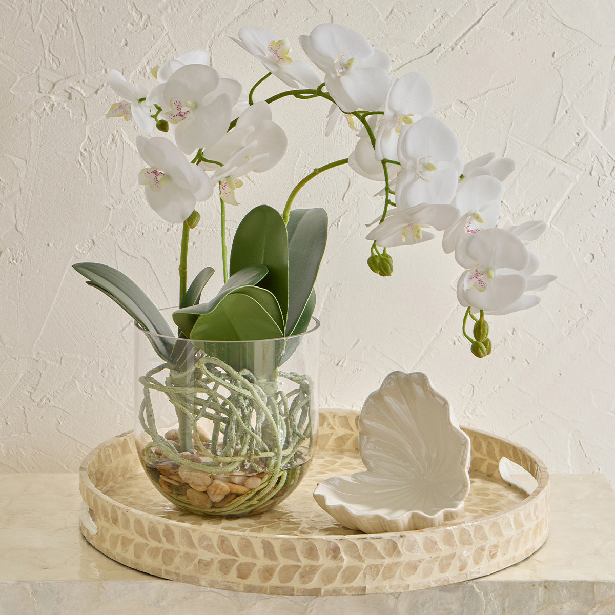 Flora Artificial Phalaenopsis Orchid in Vase - Pillow Talk
