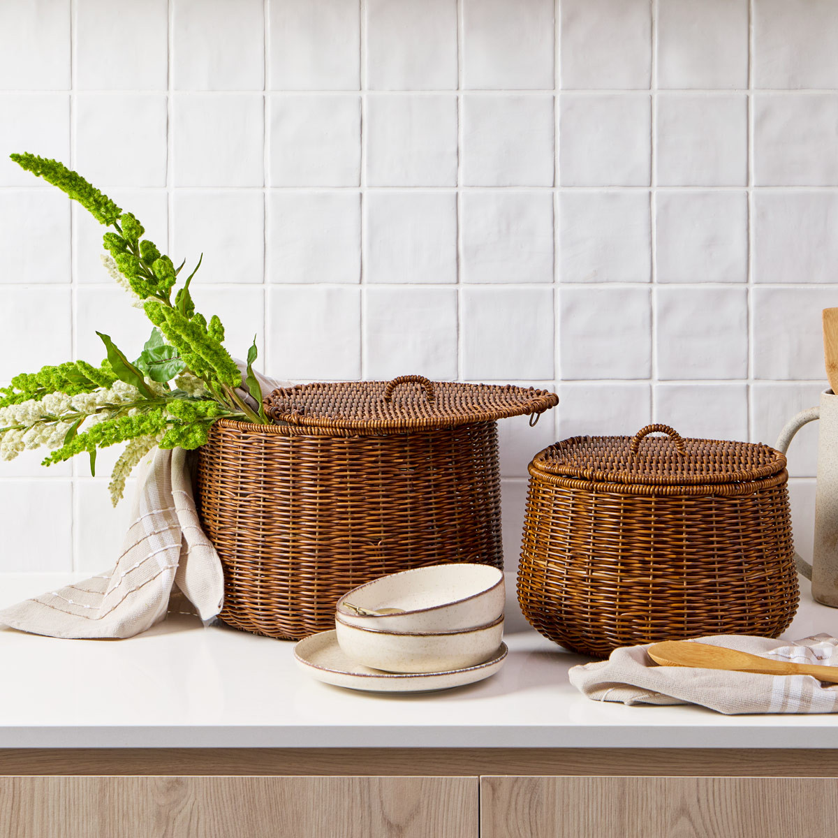Bardon Waterproof Round Storage Basket - Pillow Talk
