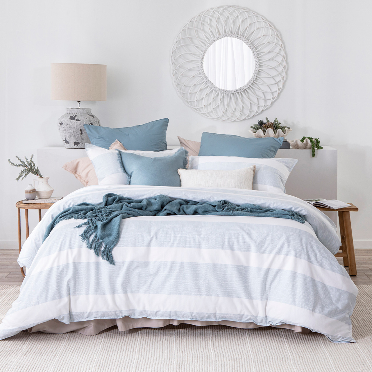 pale blue quilt cover set