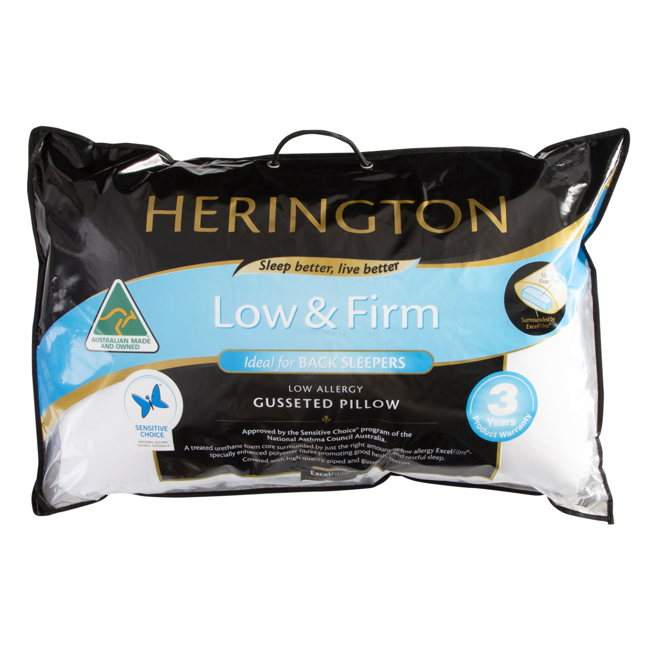 Firm hot sale low pillow