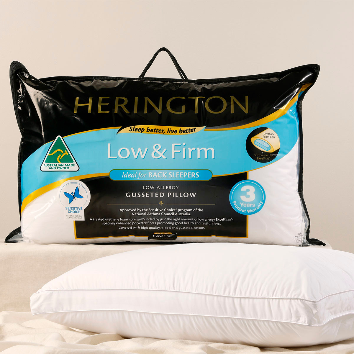 Gusseted Low Firm Pillow Pillow Talk