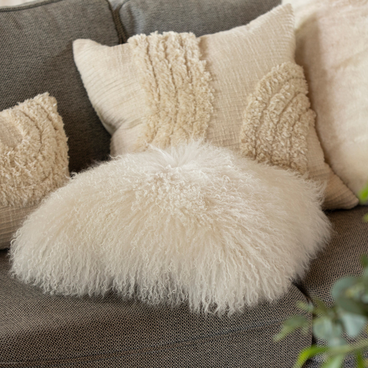 Couch Matalan Fluffy Cushions Large Mongolian Fur Cushions