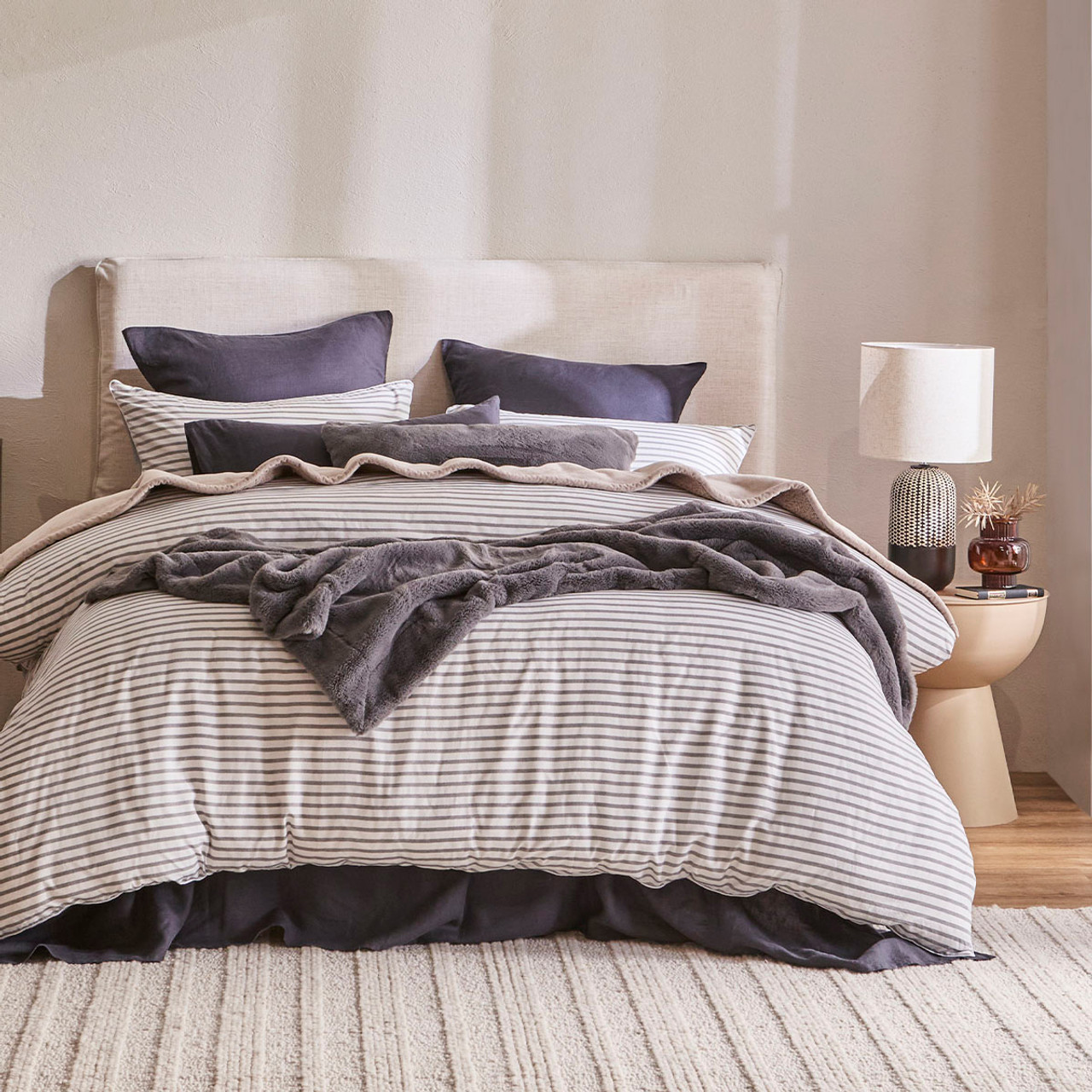 pillow talk grey quilt cover