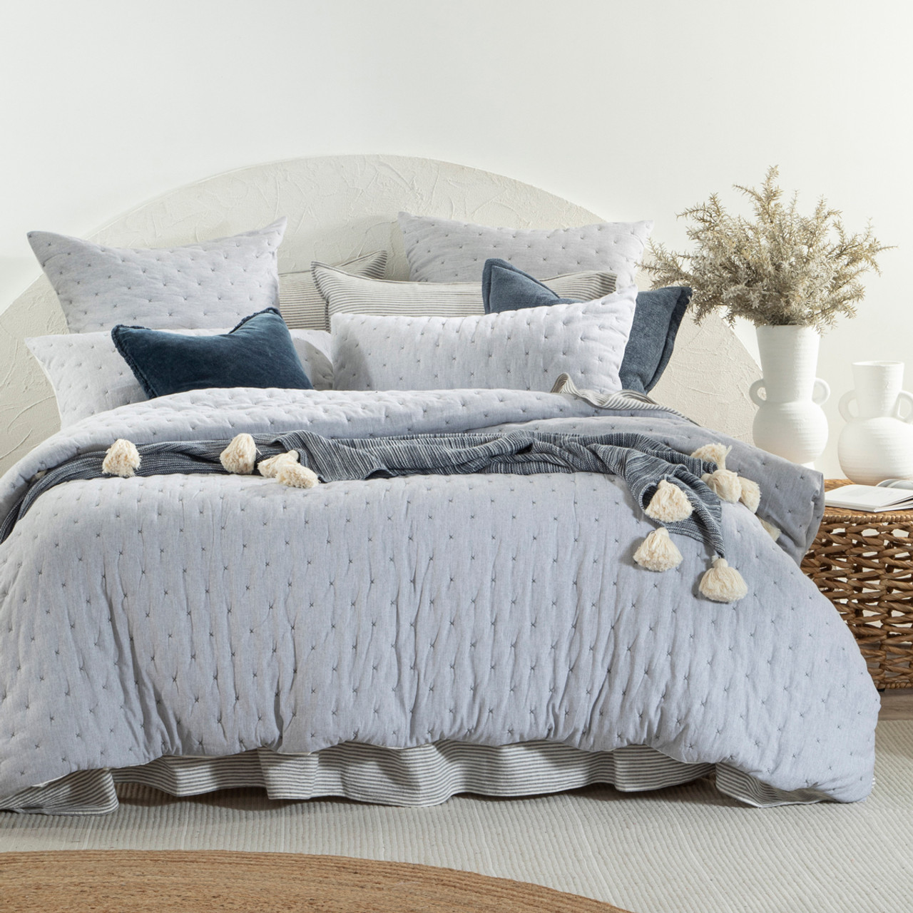 pillow talk grey quilt cover