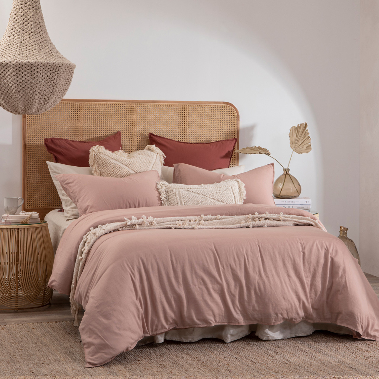 dusty pink double duvet cover