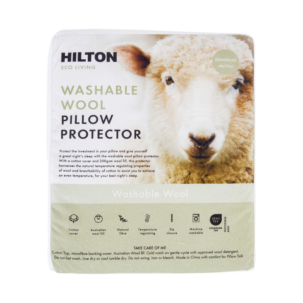 Washable Wool Standard Pillow Protector [WOOBTHRPP13] Pillow Talk