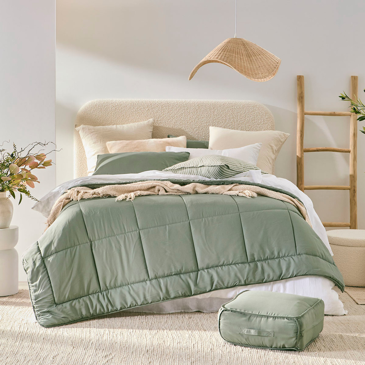 Snoozi Cube Green Microfibre Comforter Set [ESSBSNOOZ22C] Pillow Talk