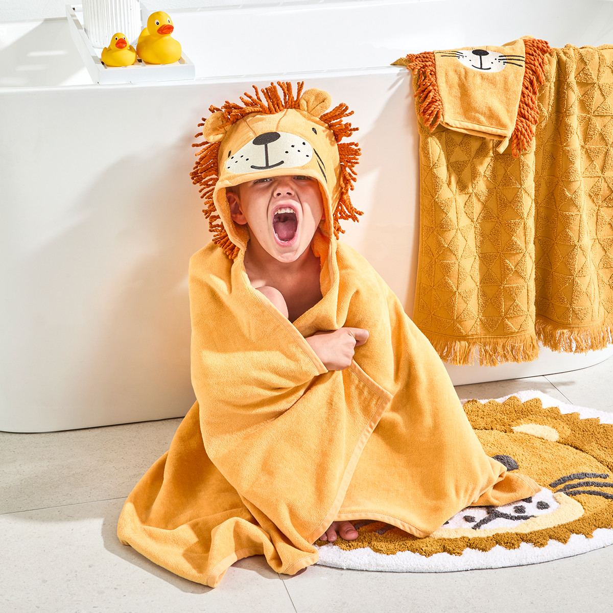 Kids Lion Hooded Towel Pillow Talk - Main Image