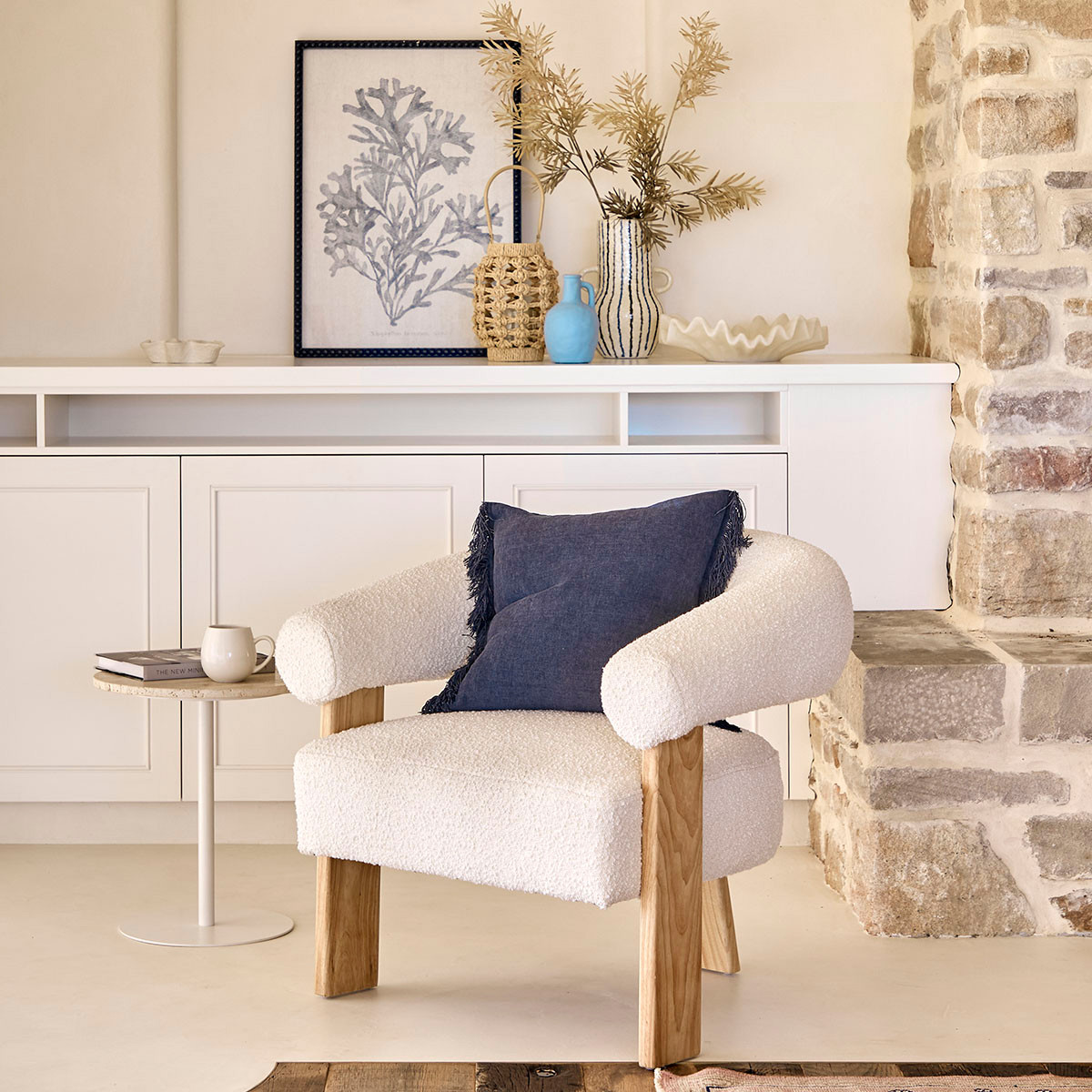 Ollie Boucle Occasional Chair [MUSLOLLCH23] - Pillow Talk