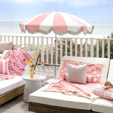 Marlowe Pink Stripe Fringed Beach Umbrella [SUNLMARLU23A]