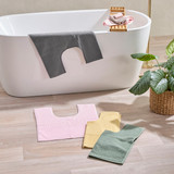 Patara Towelling Contour Mat in Blush, Charcoal, Green, Yellow by The Cotton Company | 50x50cm - Pillow Talk