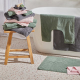 Patara Towelling Bath Mat in Blush, Charcoal, Green by The Cotton Company | Pillow Talk