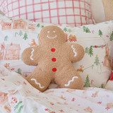 Gingerbread Sherpa Christmas Cushion in Caramel by Christmas by Pillow Talk | Pillow Talk