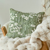 Lily Fields Embroidered Cushion in Sage by Habitat | 1 x Square Cushion 50cm x 50cm - Pillow Talk